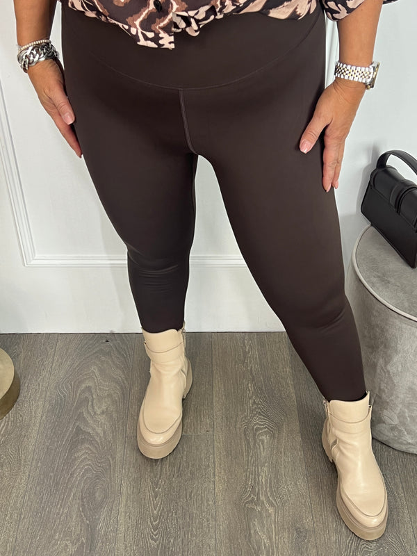 Norfy High Waste Legging Chocoladebruin