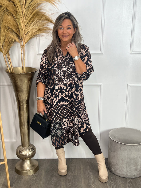 Doorknoop blouse Angélica zwart