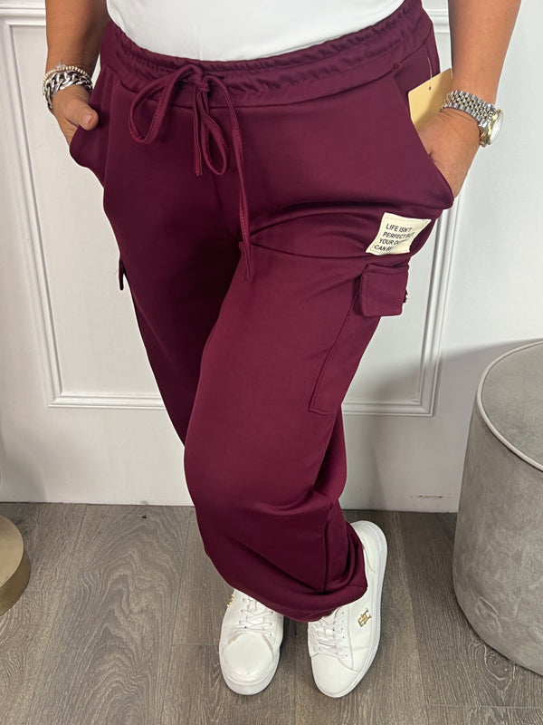 Cargo broek Ella bordeauxrood